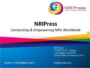 NRIPress Connecting Empowering NRIs Worldwide Page 116 NRIPress