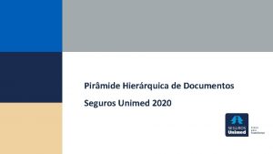 Pirmide Hierrquica de Documentos Seguros Unimed 2020 Pirmide