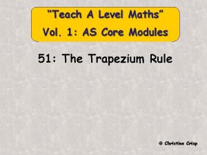 Teach A Level Maths Vol 1 AS Core