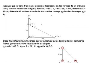 Suponga que se tiene tres cargas puntuales localizadas