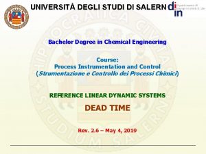 UNIVERSIT DEGLI STUDI DI SALERNO Bachelor Degree in