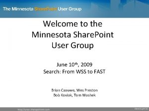 Welcome to the Minnesota Share Point User Group