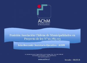 m Posicin Asociacin Chilena de Municipalidades en Proyecto