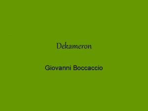 Dekameron Giovanni Boccaccio 8 pev I novell Elas