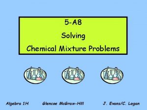 5 A 8 Solving Chemical Mixture Problems Algebra