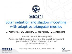 Solar radiation and shadow modelling with adaptive triangular