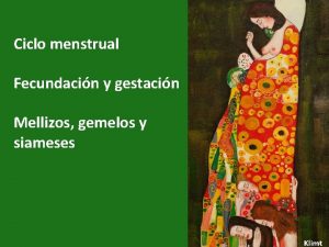 Ciclo menstrual Fecundacin y gestacin Mellizos gemelos y