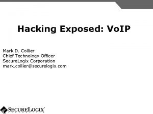 Hacking Exposed Vo IP Mark D Collier Chief