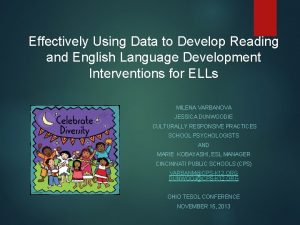 Effectively Using Data to Develop Reading and English