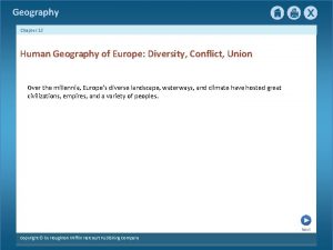 Geography Chapter 13 Human Geography of Europe Diversity