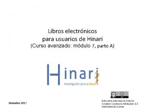Libros electrnicos para usuarios de Hinari Curso avanzado