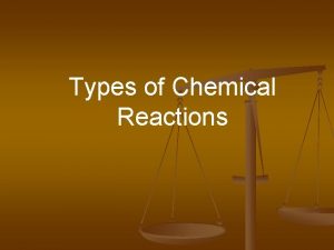 Types of Chemical Reactions Types of Reactions There