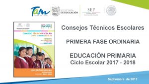 Consejos Tcnicos Escolares PRIMERA FASE ORDINARIA EDUCACIN PRIMARIA