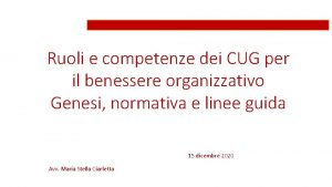 dcc Ruoli e competenze dei CUG per il