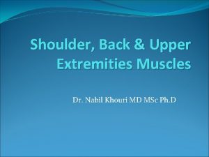 Shoulder Back Upper Extremities Muscles Dr Nabil Khouri