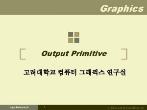 Graphics Output Primitive cgvr korea ac kr 1
