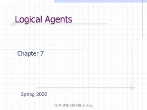 Logical Agents Chapter 7 Spring 2008 CS 471598