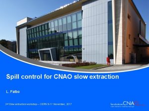 Spill control for CNAO slow extraction L Falbo