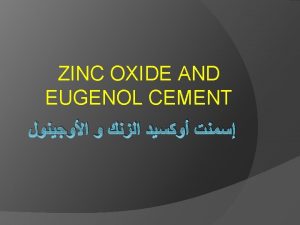 1 2 EBA 3 PhenolateBased Cements There are