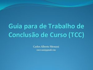 Guia para de Trabalho de Concluso de Curso