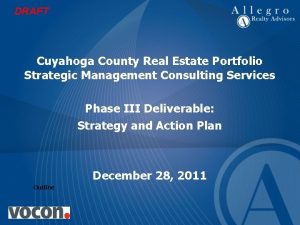 DRAFT Cuyahoga County Real Estate Portfolio Strategic Management