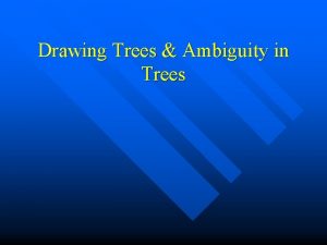 Drawing Trees Ambiguity in Trees Some Phrase Structure