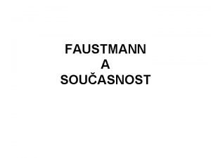 FAUSTMANN A SOUASNOST VNOSOV HODNOTA PDY podle Faustmannova