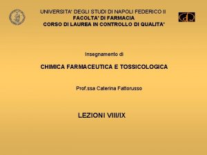 UNIVERSITA DEGLI STUDI DI NAPOLI FEDERICO II FACOLTA