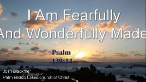 I Am Fearfully And Wonderfully Made Psalm 139