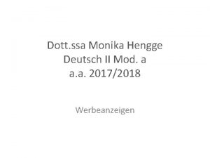 Dott ssa Monika Hengge Deutsch II Mod a