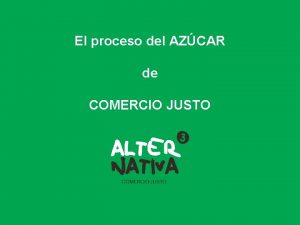 El proceso del AZCAR de COMERCIO JUSTO Alternativa