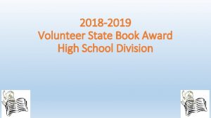 2018 2019 Volunteer State Book Award High School