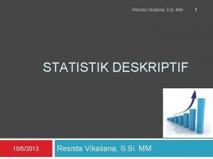 Resista Vikaliana S Si MM STATISTIK DESKRIPTIF 1052013