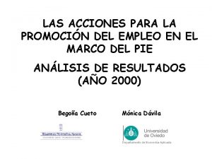 LAS ACCIONES PARA LA PROMOCIN DEL EMPLEO EN