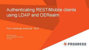 Authenticating RESTMobile clients using LDAP and OERealm PUG