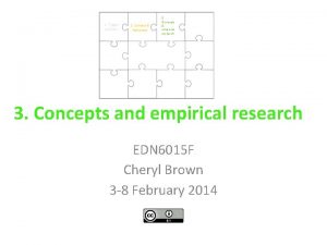 3 Concepts empirical research 3 Concepts and empirical