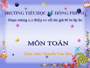 TRNG TIUHC L HNG PHONG Cho mng cc