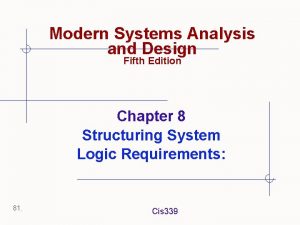 Modern Systems Analysis and Design Fifth Edition Chapter