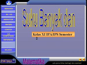 BERANDA SK KD INDIKATOR MATERI CONTOH UJI KOMPETENSI