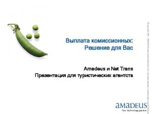 Amadeus Net Trans copyright 2005 AMADEUS Global Travel