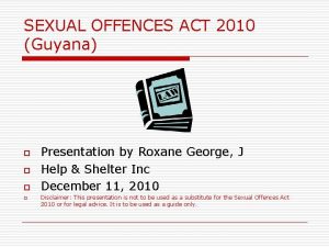Guyana sexual offences act