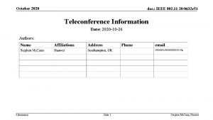 October 2020 doc IEEE 802 11 200632 r