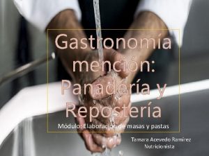Gastronoma mencin Panadera y Repostera Mdulo Elaboracin de