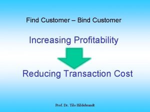 Find Customer Bind Customer Increasing Profitability Reducing Transaction