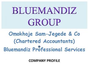 Omokhoje SamJegede Co Chartered Accountants Bluemandiz Professional Services