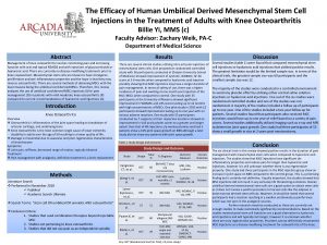 The Efficacy of Human Umbilical Derived Mesenchymal Stem