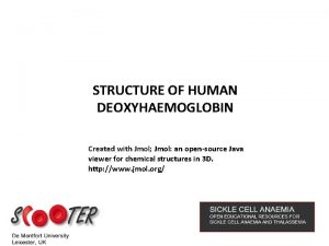 STRUCTURE OF HUMAN DEOXYHAEMOGLOBIN Created with Jmol Jmol