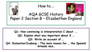 How to AQA GCSE History Paper 2 Section