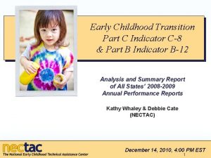 Early Childhood Transition Part C Indicator C8 Part