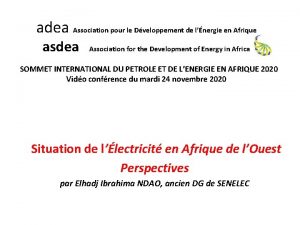 adea Association pour le Dveloppement de lnergie en